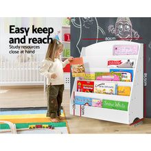 Load image into Gallery viewer, Keezi Kids Bookshelf Display Organiser Rack White
