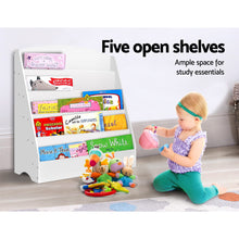 Load image into Gallery viewer, Keezi Kids Bookshelf Display Organiser Rack White
