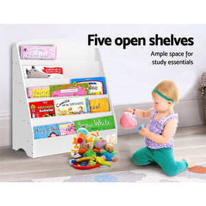 Keezi Kids Bookshelf Display Organiser Rack White
