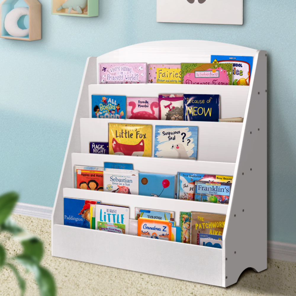 Keezi Kids Bookshelf Display Organiser Rack White