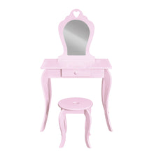 Load image into Gallery viewer, Keezi Kids Dressing Makeup Vanity Table Wooden Mirror Princess Pink
