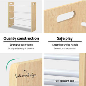 Keezi Kids Toy Box 12 Bins Bookshelf Organiser Rack Wood