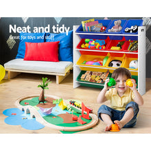 Load image into Gallery viewer, Keezi Kids Toy Box 12 Bins Bookshelf Organiser Rack White

