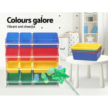 Load image into Gallery viewer, Keezi Kids Toy Box 12 Bins Bookshelf Organiser Rack White
