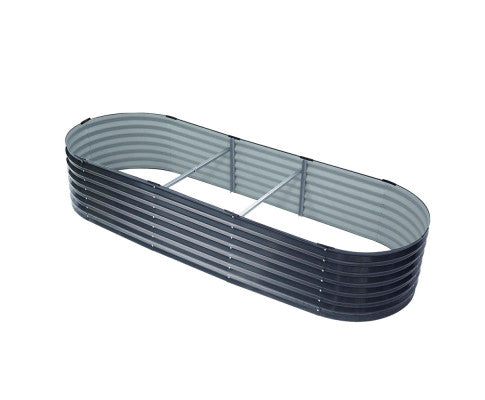 Greenfingers Oval Raised Garden Bed Galvanised Steel 240Cm