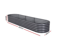Load image into Gallery viewer, Greenfingers Oval Raised Garden Bed Galvanised Steel 320Cm
