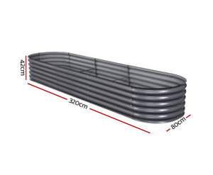 Greenfingers Oval Raised Garden Bed Galvanised Steel 320Cm