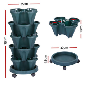 Green Fingers Garden Bed 5 Tier Vertical Garden Green
