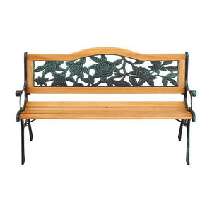 Gardeon Outdoor Garden Bench Seat 126cm Wooden Cast Iron 3 Seater