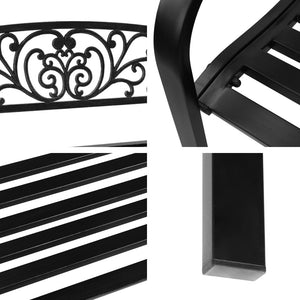 Gardeon Outdoor Garden Bench Seat Steel Classic Vintage Black