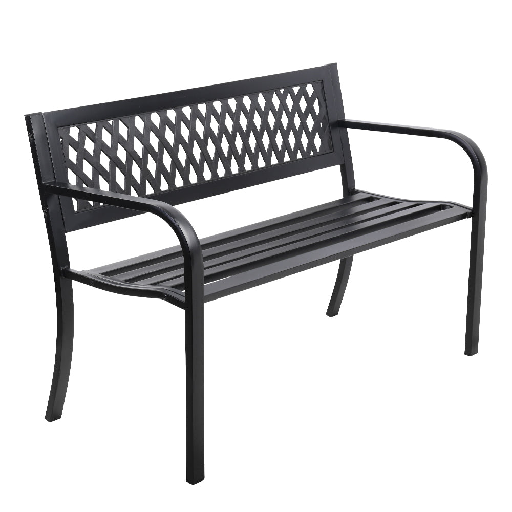 Gardeon Outdoor Garden Bench Seat Steel Black