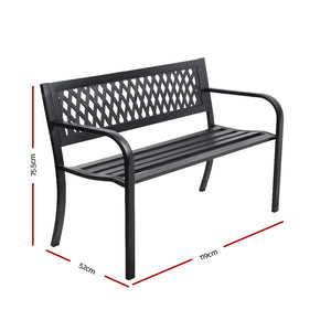 Gardeon Outdoor Garden Bench Seat Steel Black