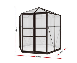 Greenfingers Greenhouse Aluminium & Polycarbonate 2.4MT