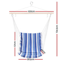Load image into Gallery viewer, Gardeon Blue &amp; White Hammock Swing Chair
