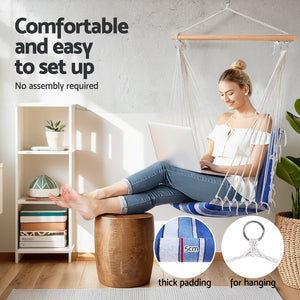 Gardeon Blue & White Hammock Swing Chair