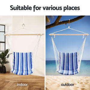 Gardeon Blue & White Hammock Swing Chair