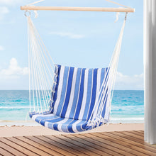 Load image into Gallery viewer, Gardeon Blue &amp; White Hammock Swing Chair
