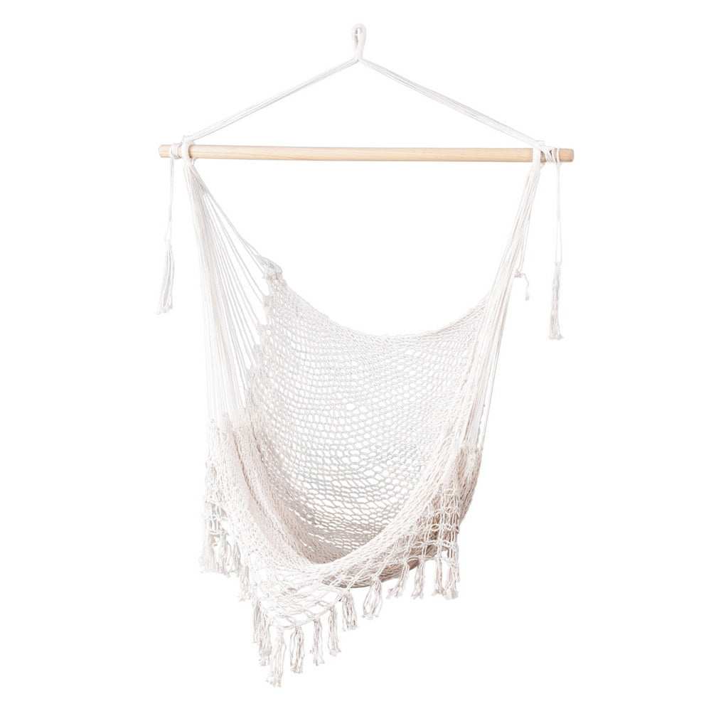 Gardeon Cream Mesh Hammock Swing Chair
