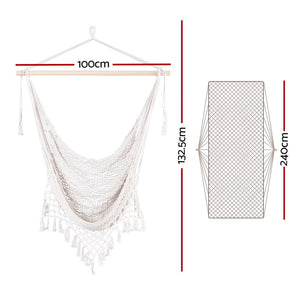 Gardeon Cream Mesh Hammock Swing Chair