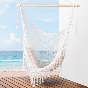 Gardeon Cream Mesh Hammock Swing Chair