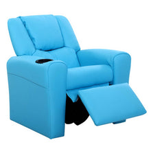 Load image into Gallery viewer, Keezi Kids Recliner Chair PU Leather Armchair Sofa Blue
