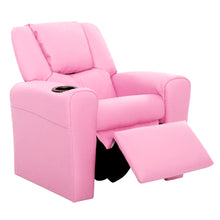 Load image into Gallery viewer, Keezi Kids Recliner Chair PU Leather Armchair Sofa Pink
