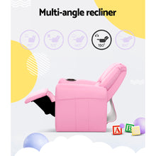 Load image into Gallery viewer, Keezi Kids Recliner Chair PU Leather Armchair Sofa Pink
