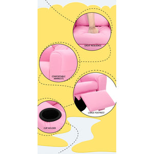Keezi Kids Recliner Chair PU Leather Armchair Sofa Pink