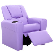 Load image into Gallery viewer, Keezi Kids Recliner Chair PU Leather Armchair Sofa Purple
