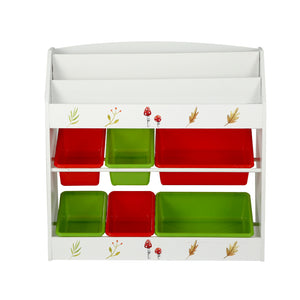 Keezi Kids Toy Box 6 Bin 3 Tier Bookshelf Organiser Rack White
