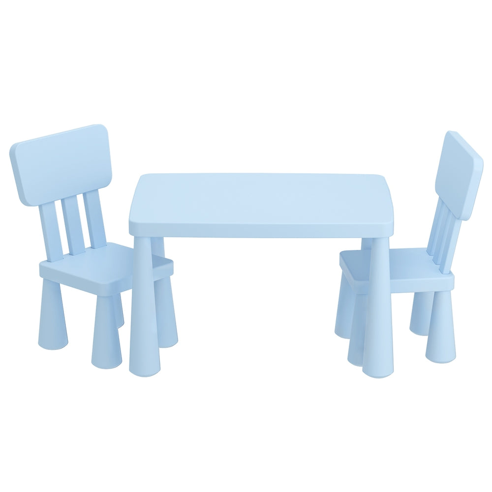 Keezi Kids Blue Plastic Table & Chairs Set