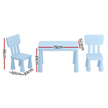 Load image into Gallery viewer, Keezi Kids Blue Plastic Table &amp; Chairs Set
