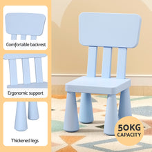 Load image into Gallery viewer, Keezi Kids Blue Plastic Table &amp; Chairs Set
