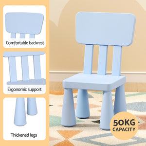 Keezi Kids Blue Plastic Table & Chairs Set