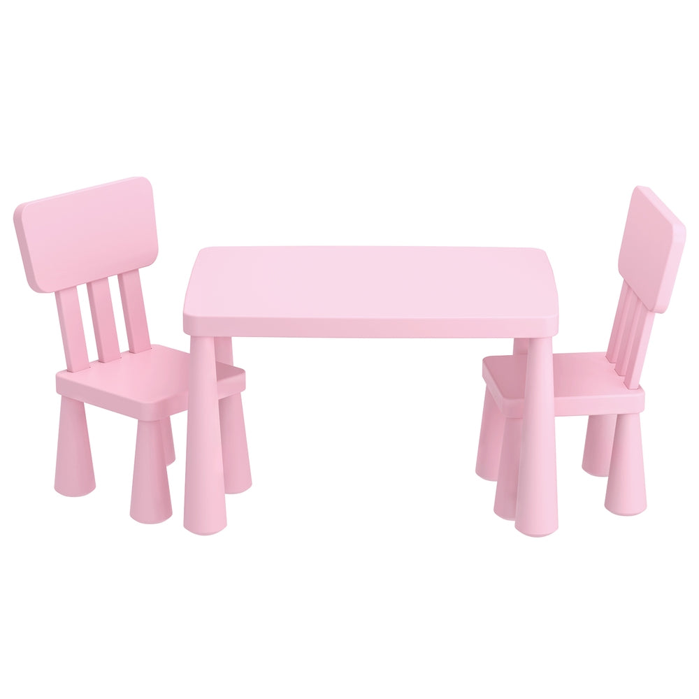 Keezi Kids Pink Plastic Table & Chairs Set