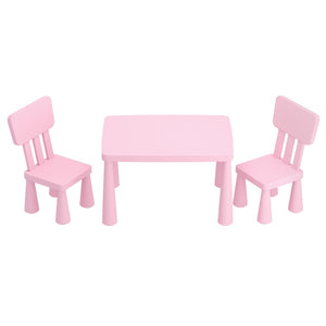 Keezi Kids Pink Plastic Table & Chairs Set