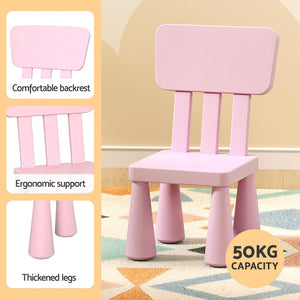 Keezi Kids Pink Plastic Table & Chairs Set