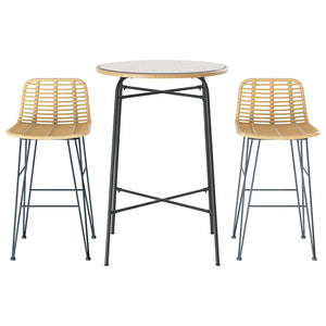 Gardeon 3-Piece Outdoor Wicker Bar Set
