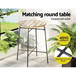 Gardeon 3-Piece Outdoor Wicker Bar Set