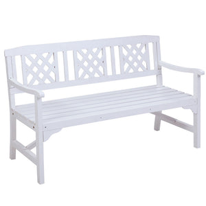 Gardeon Outdoor Garden Bench Lattice Wooden White
