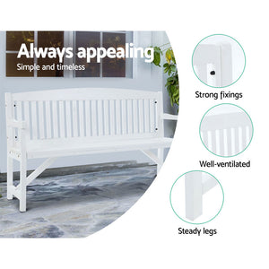 Gardeon Outdoor Garden Bench Slats Wooden White