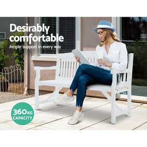 Gardeon Outdoor Garden Bench Slats Wooden White