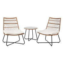Load image into Gallery viewer, Gardeon 3PC Outdoor Bistro Wicker Setting Brown
