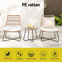 Load image into Gallery viewer, Gardeon 3PC Outdoor Bistro Wicker Setting Brown
