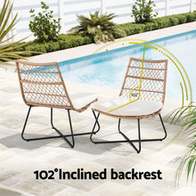 Load image into Gallery viewer, Gardeon 3PC Outdoor Bistro Wicker Setting Brown
