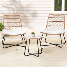 Load image into Gallery viewer, Gardeon 3PC Outdoor Bistro Wicker Setting Brown

