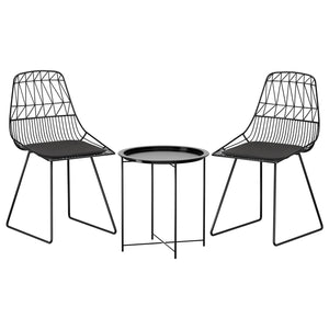 Gardeon 3PC Outdoor Patio Bistro Set Black