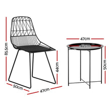 Load image into Gallery viewer, Gardeon 3PC Outdoor Patio Bistro Set Black
