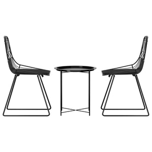 Gardeon 3PC Outdoor Patio Bistro Set Black