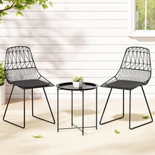 Load image into Gallery viewer, Gardeon 3PC Outdoor Patio Bistro Set Black
